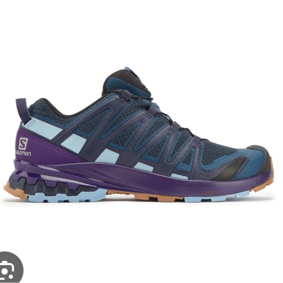 Salomon Shoes - Salomon XA Pro 3D V8 Trail Poseidon  Violet Indigo Blue Hiking Shoes Women's 10